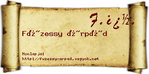 Füzessy Árpád névjegykártya