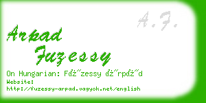 arpad fuzessy business card